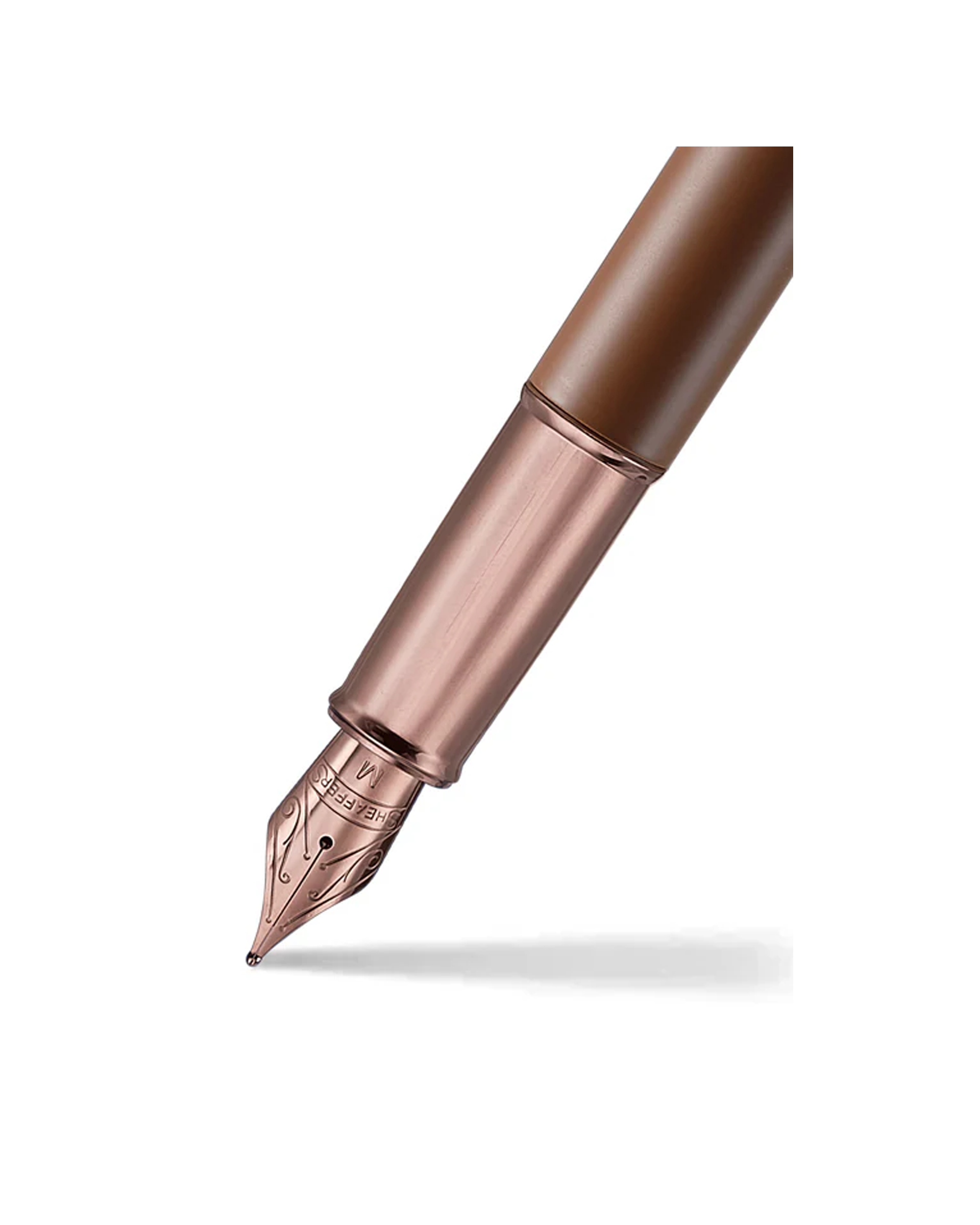 Sheaffer Gift Set ft. Coffee Edition 100 9374 Matt Brown Fountain Pen with Regal Brown PVD Medium Nib and Trims and Coffee-Scented Brown Ink Bottle (50 ml)