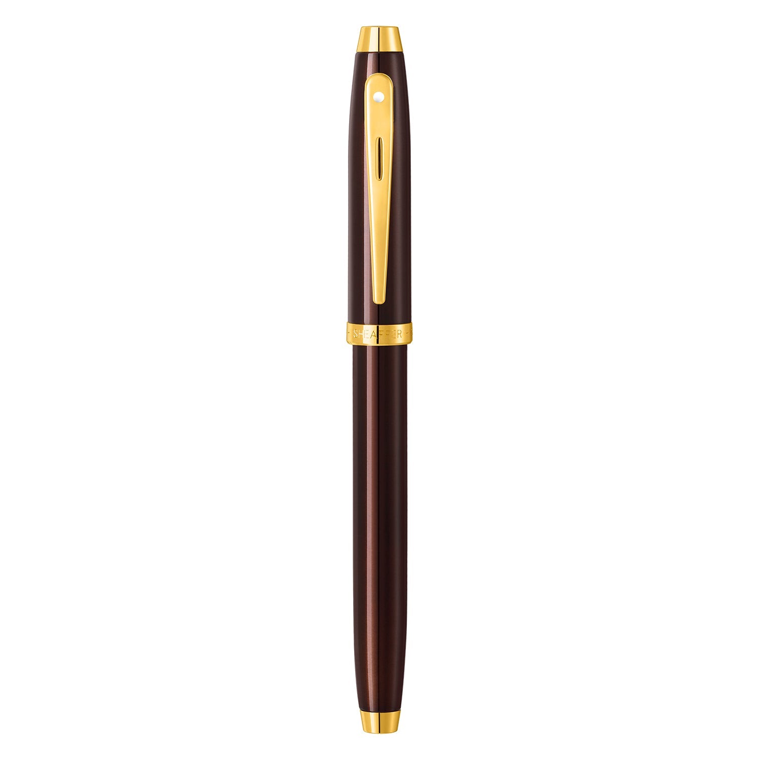 Sheaffer® 100 9370 Glossy Coffee Brown Fountain Pen With PVD Gold-Tone Trim