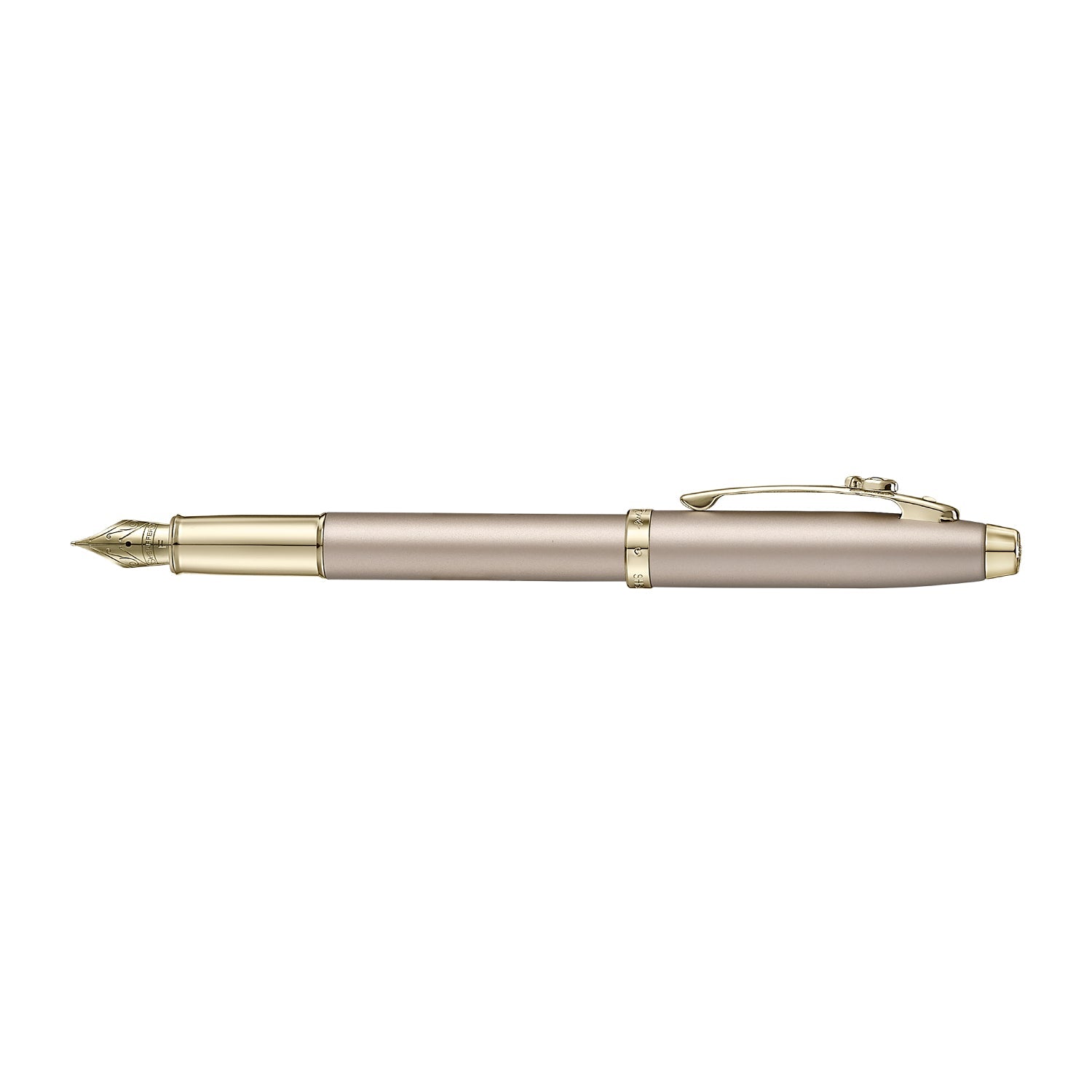 Sheaffer 100 Emily in Paris 9377 Champagne Gold Fountain Pen with Champagne Gold Trims and Bow-Shaped Clip Emblem (Fine)
