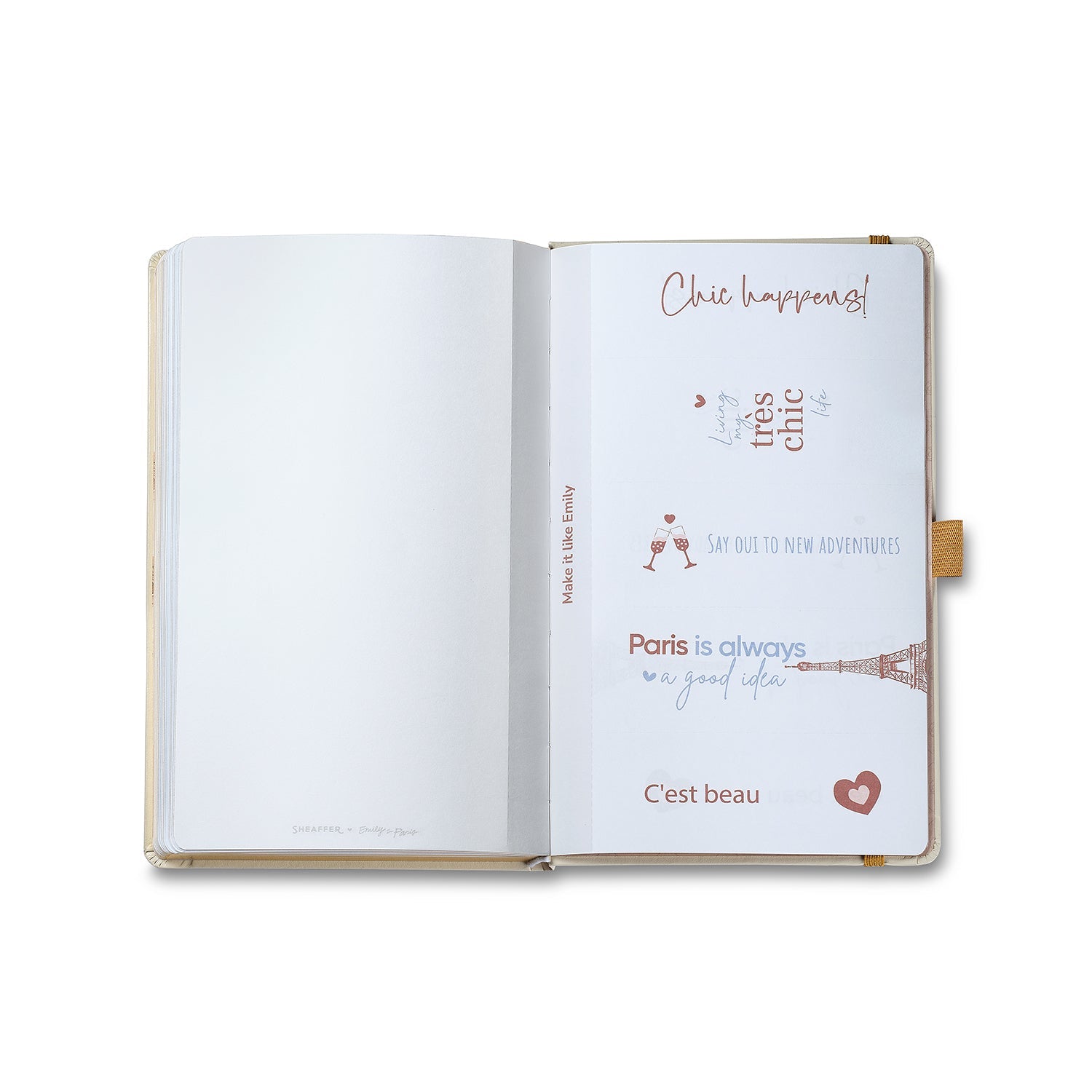 Sheaffer Emily in Paris Medium Journal 90 GSM Ink Friendly Paper with Embossed Eiffel Tower - Beige