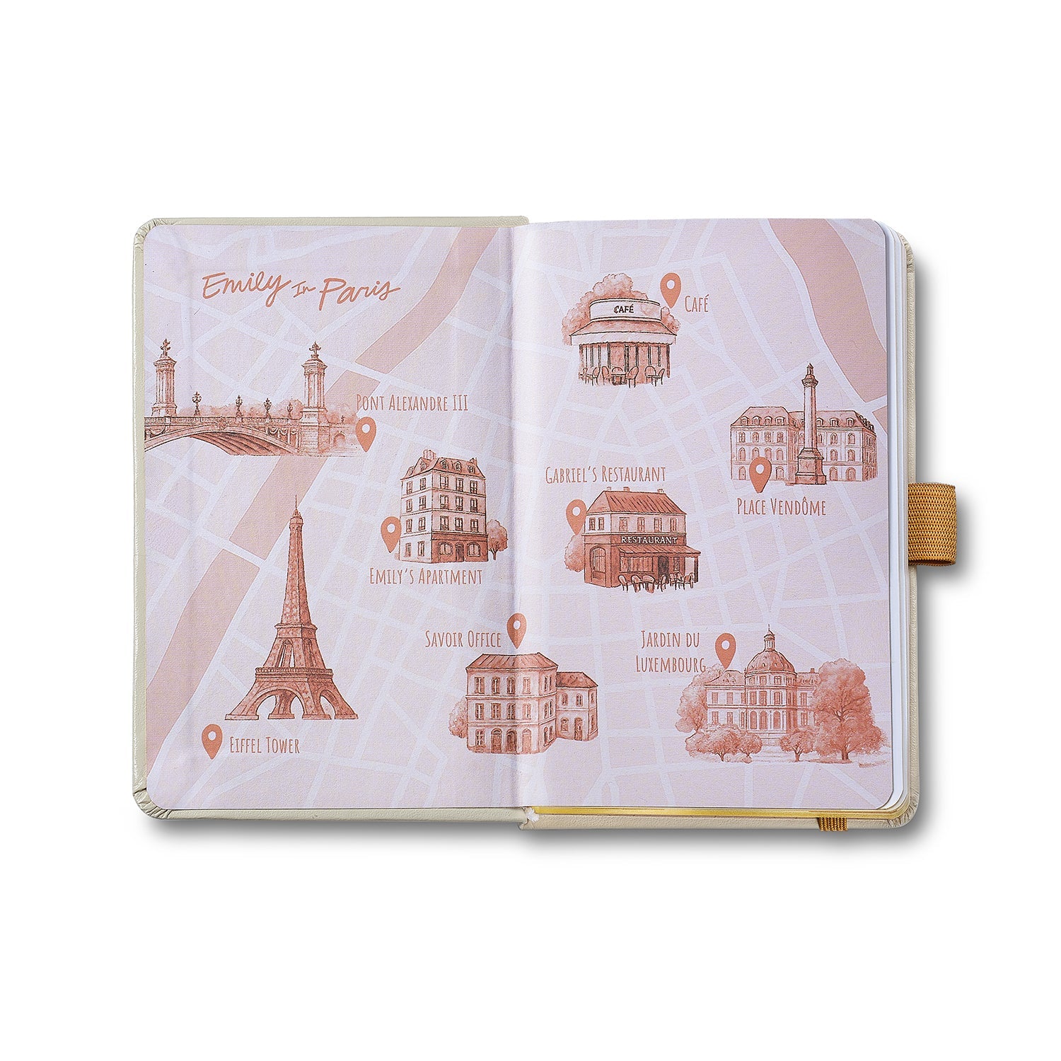 Sheaffer Emily in Paris Small Journal 90 GSM Ink Friendly Paper with Embossed Eiffel Tower - Beige