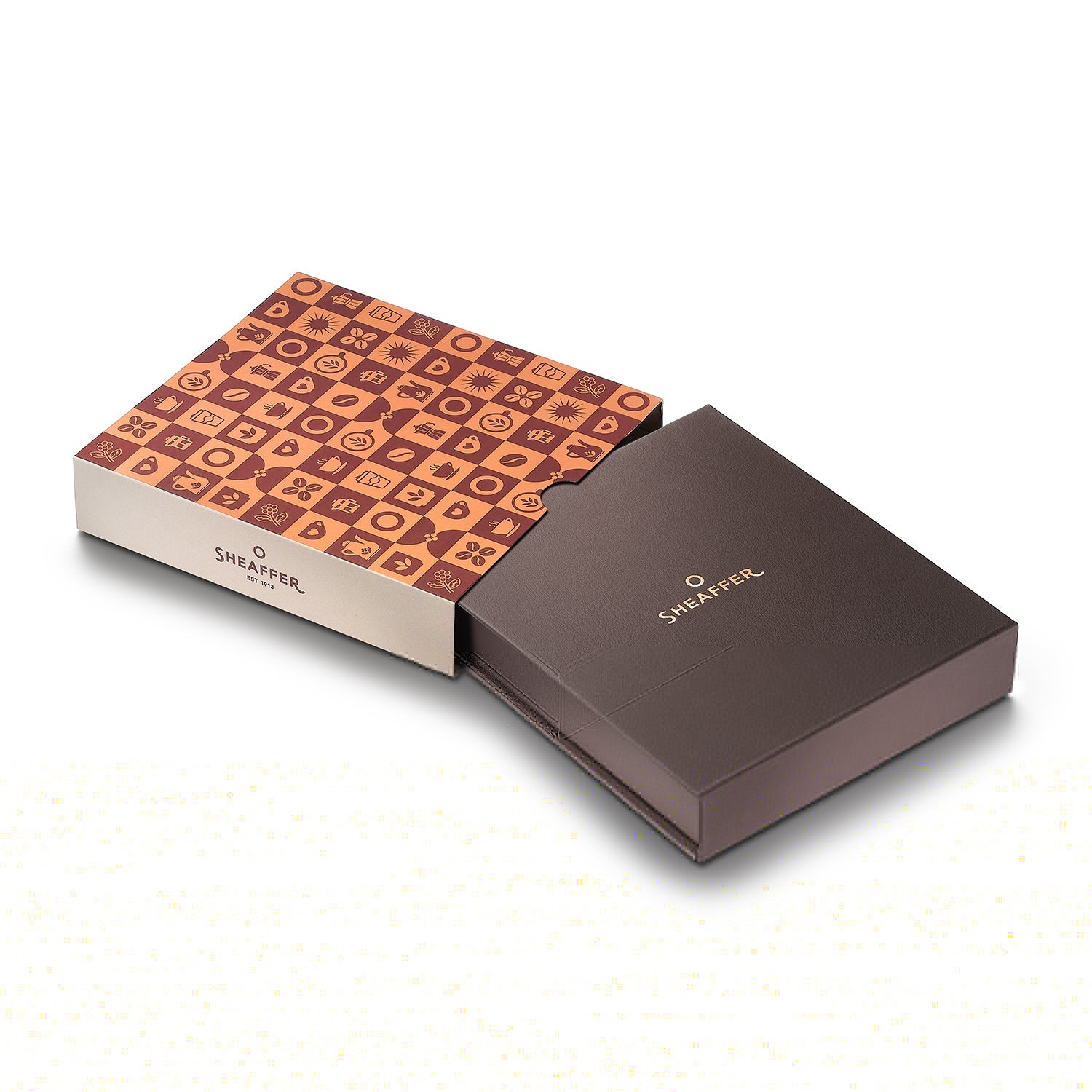 Sheaffer Gift Set ft. Coffee Edition 100 9374 Ballpoint Pen with Regal Brown PVD Trims and Small Notebook