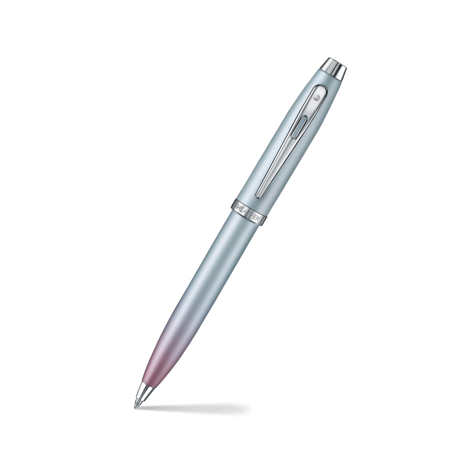 Sheaffer Gift Set ft. Expressions 100 9376 Blue and Pink Pearlised Gradient Ballpoint Pen with Chrome-plated Trims and Genuine Leather Credit Card Holder