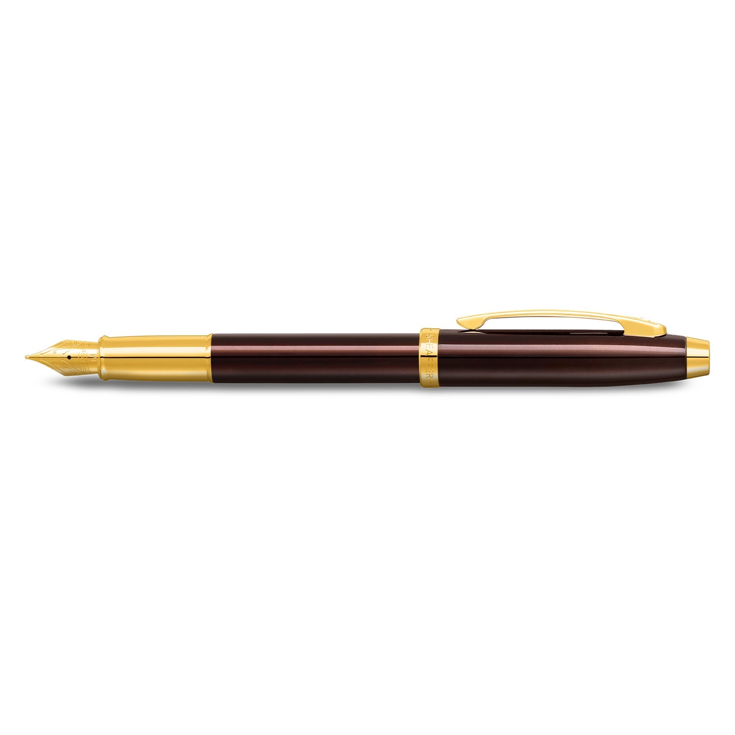 Sheaffer® 100 9370 Glossy Coffee Brown Fountain Pen With PVD Gold-Tone Trim