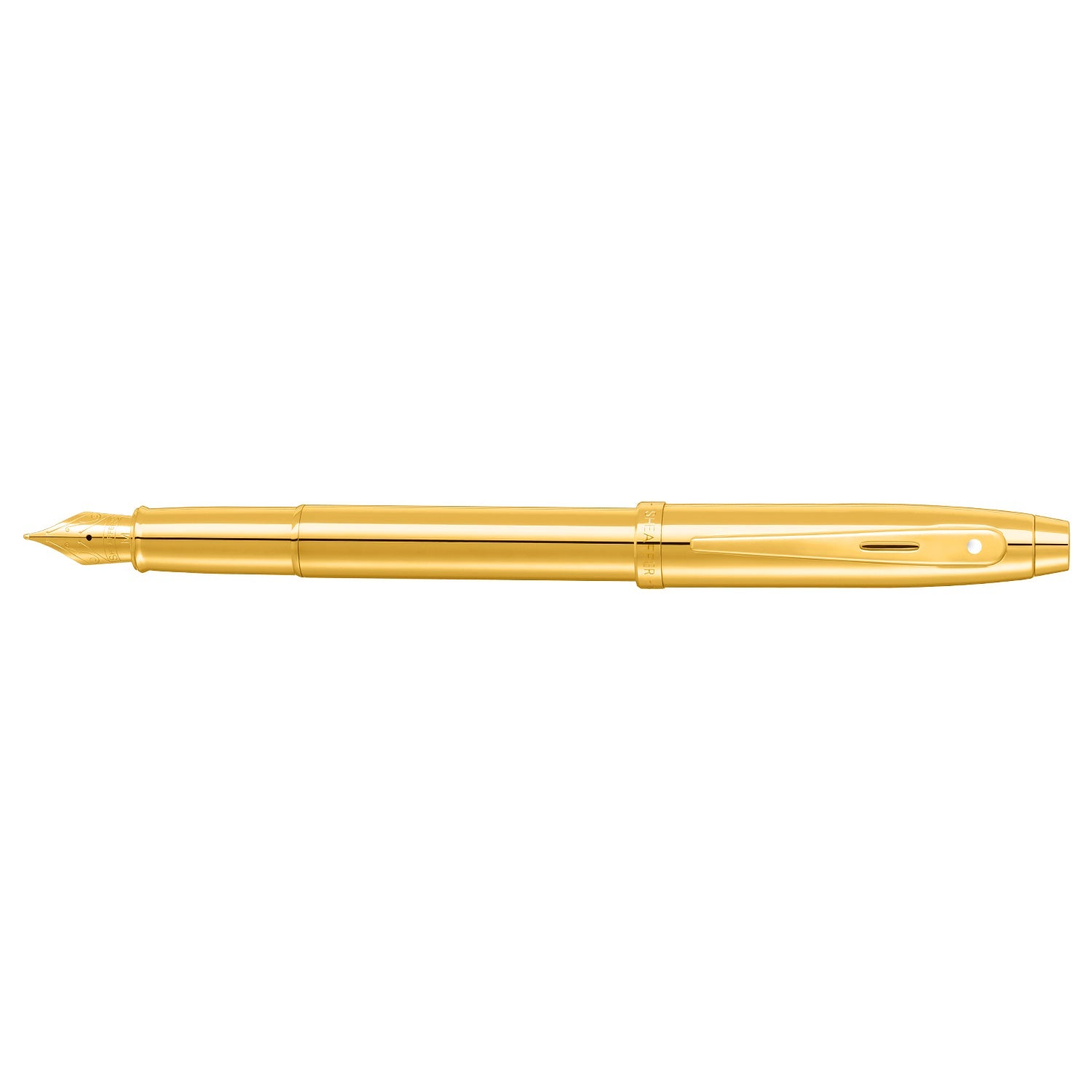 Sheaffer® 100 9372 Glossy PVD Gold Fountain Pen With PVD Gold Trim
