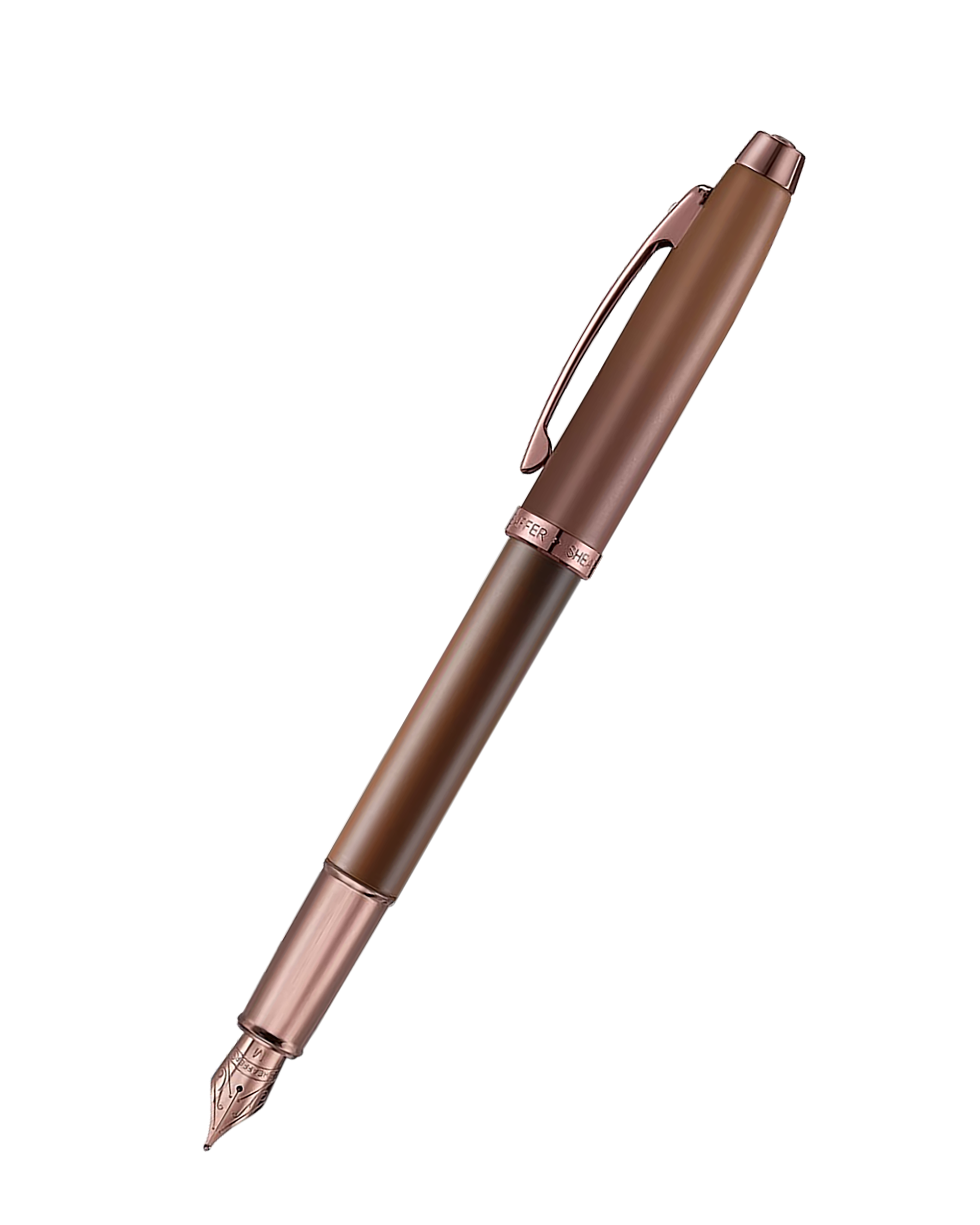 Sheaffer Gift Set ft. Coffee Edition 100 9374 Matt Brown Fountain Pen with Regal Brown PVD Medium Nib and Trims and Coffee-Scented Brown Ink Bottle (50 ml)
