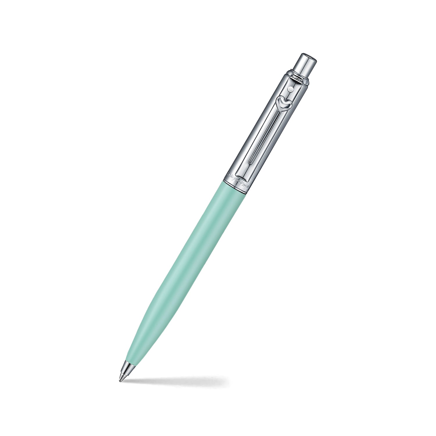 Sheaffer Sentinel Emily in Paris 321 Green Matte Finish Ballpoint Pen with Chrome-Plated Trims and Heart-Shaped Clip Emblem