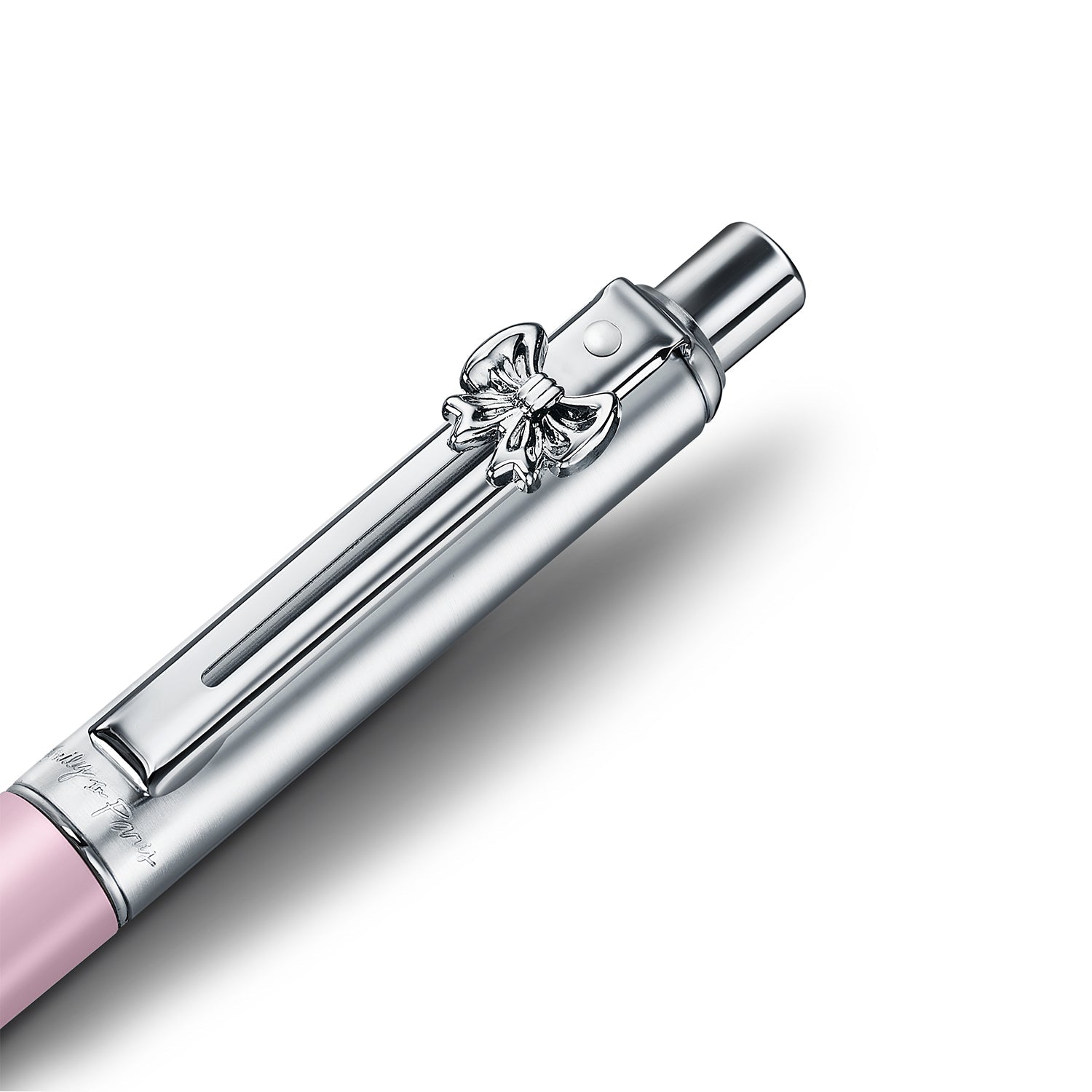 Sheaffer Sentinel Emily in Paris 321 Pink Matte Finish Ballpoint Pen with Chrome-Plated Trims and Bow-Shaped Clip Emblem