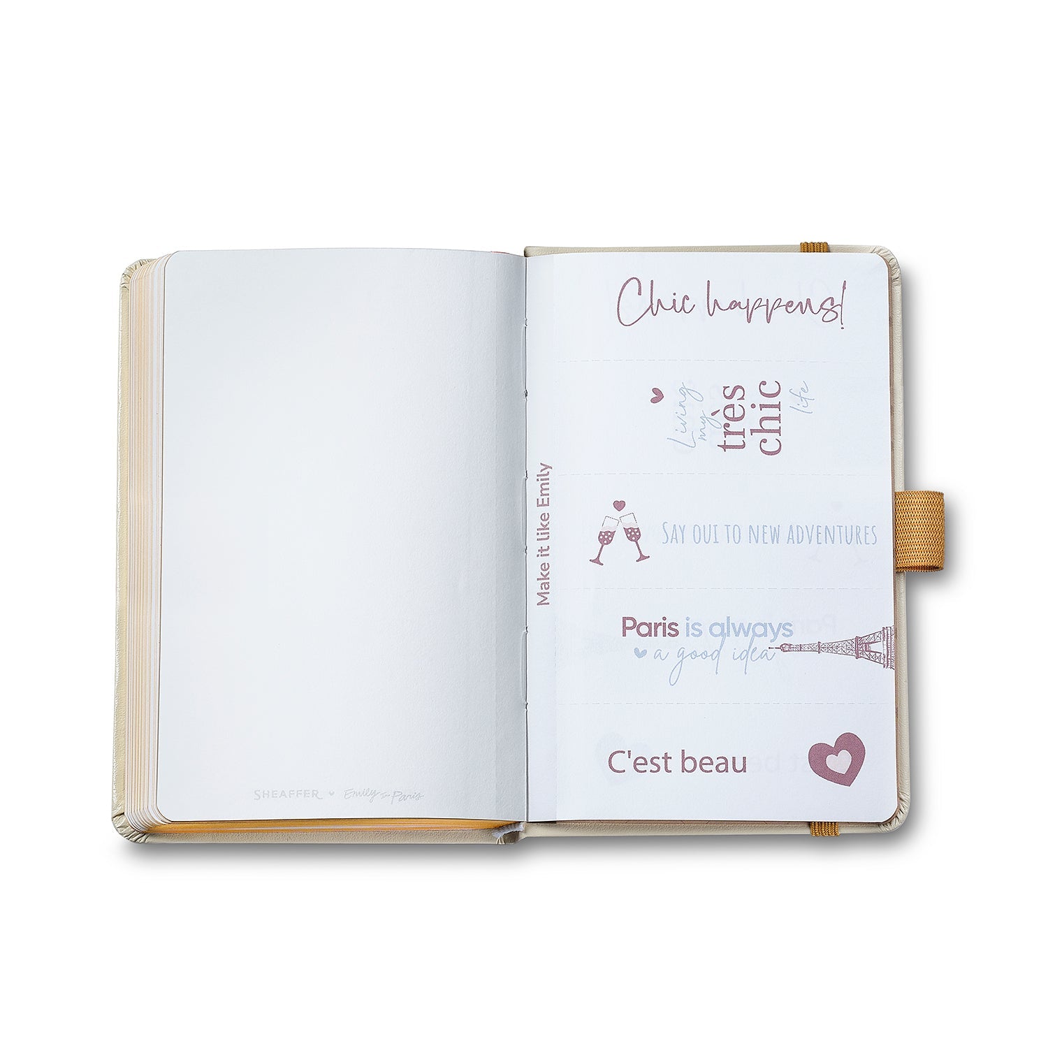 Sheaffer Gift Set ft. 100 Emily in Paris 9377 Champagne Gold Ballpoint Pen with Champagne Gold Trims and Hardbound Small Notebook