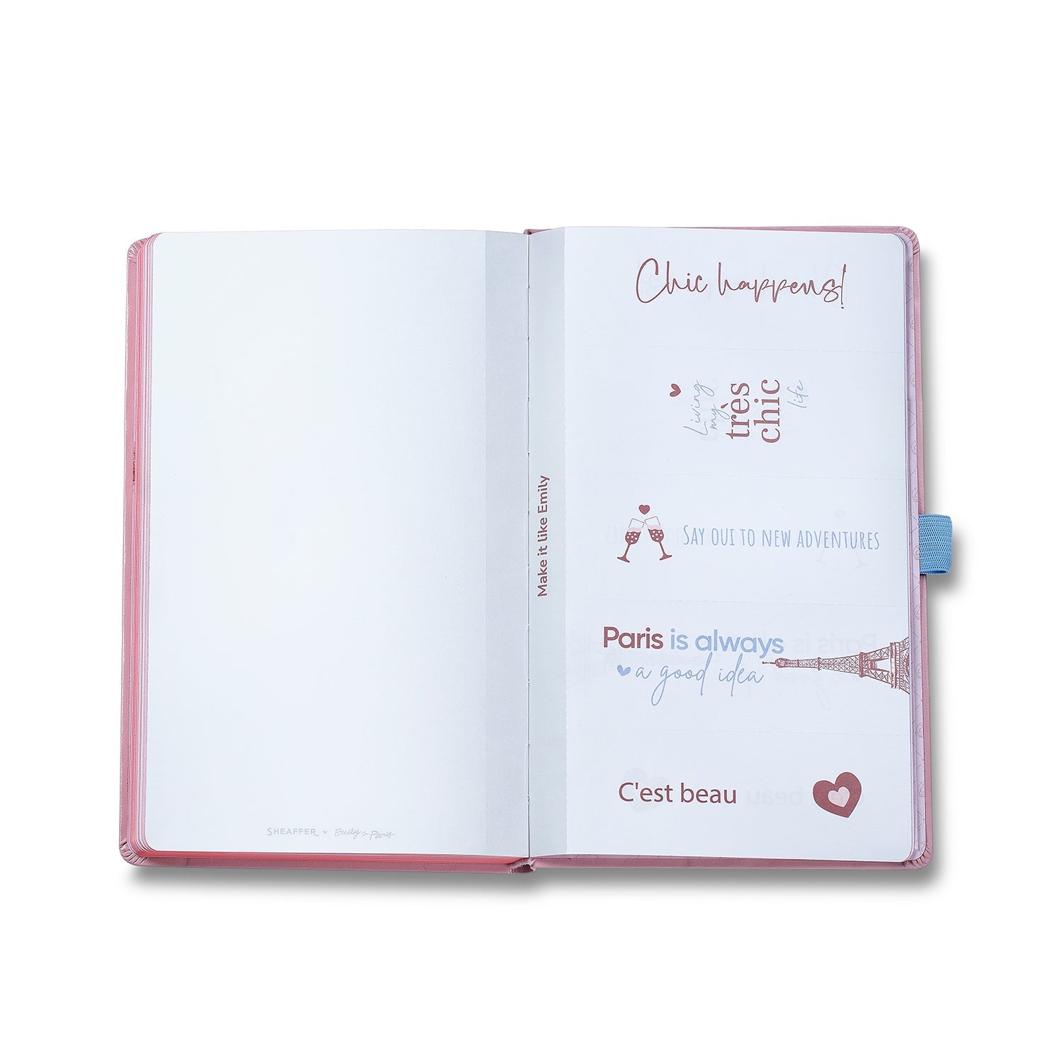 Sheaffer Emily in Paris Medium Journal 90 GSM Ink Friendly Paper with Embossed Eiffel Tower - Pink