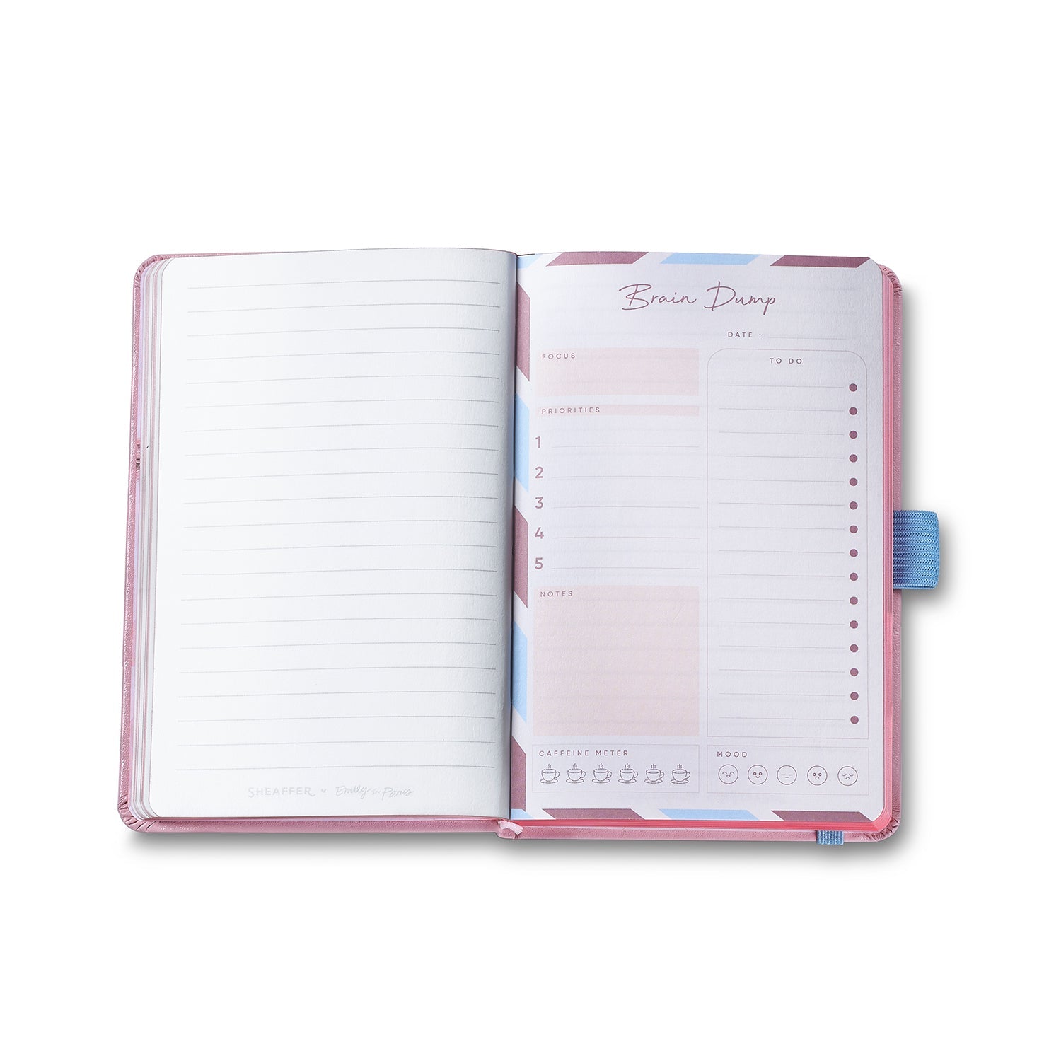 Sheaffer Emily in Paris Small Journal 90 GSM Ink Friendly Paper with Embossed Eiffel Tower - Pink