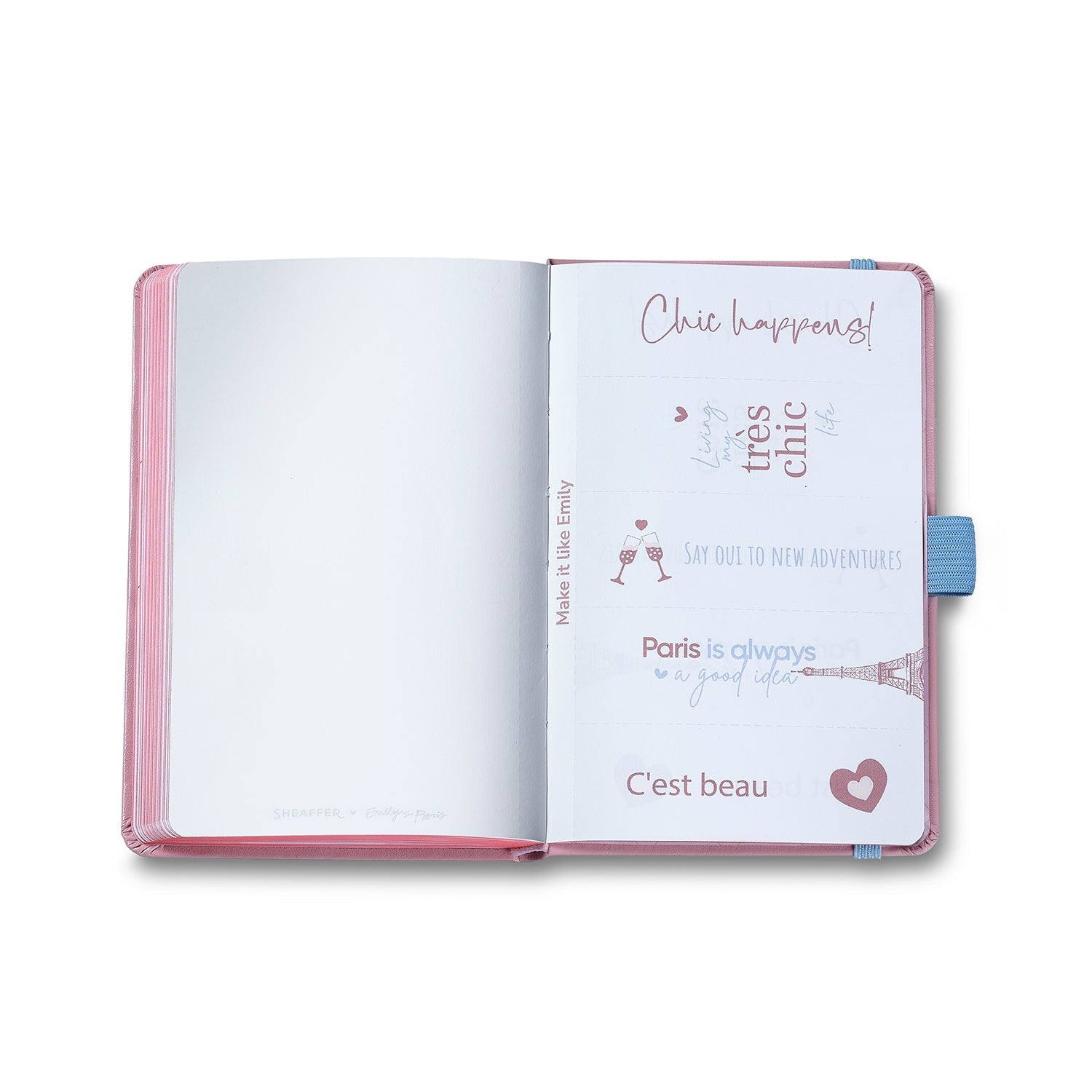 Sheaffer Emily in Paris Small Journal 90 GSM Ink Friendly Paper with Embossed Eiffel Tower - Pink