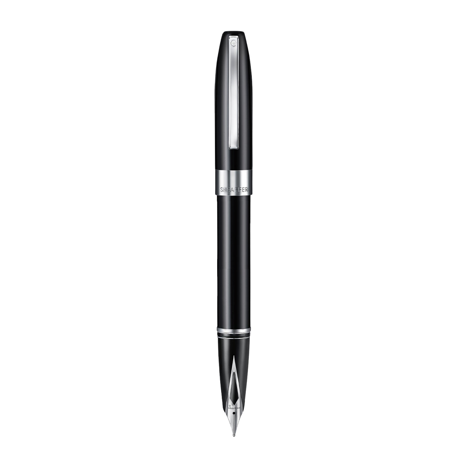 Sheaffer Legacy 9064 Glossy Black Inlaid Nib Fountain Pen with Chrome-Plated Trims