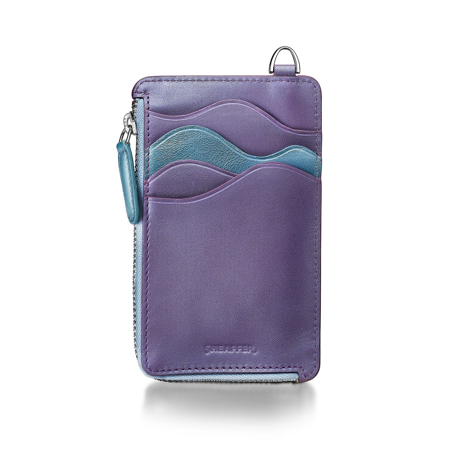Sheaffer Gift Set ft. Expressions VFM 9430 Blue and Purple Pearlised Gradient Ballpoint Pen with Genuine Leather Card Case