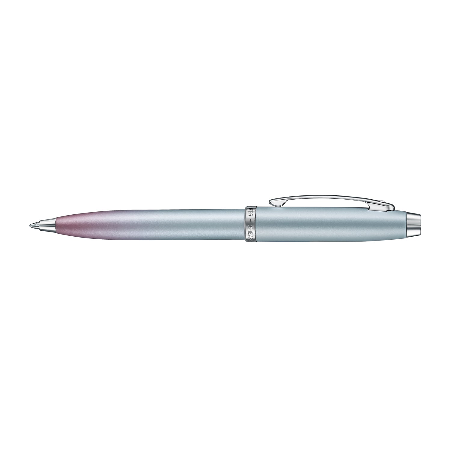 Sheaffer Gift Set ft. Expressions 100 9376 Blue and Pink Pearlised Gradient Ballpoint Pen with Chrome-plated Trims and Genuine Leather Credit Card Holder