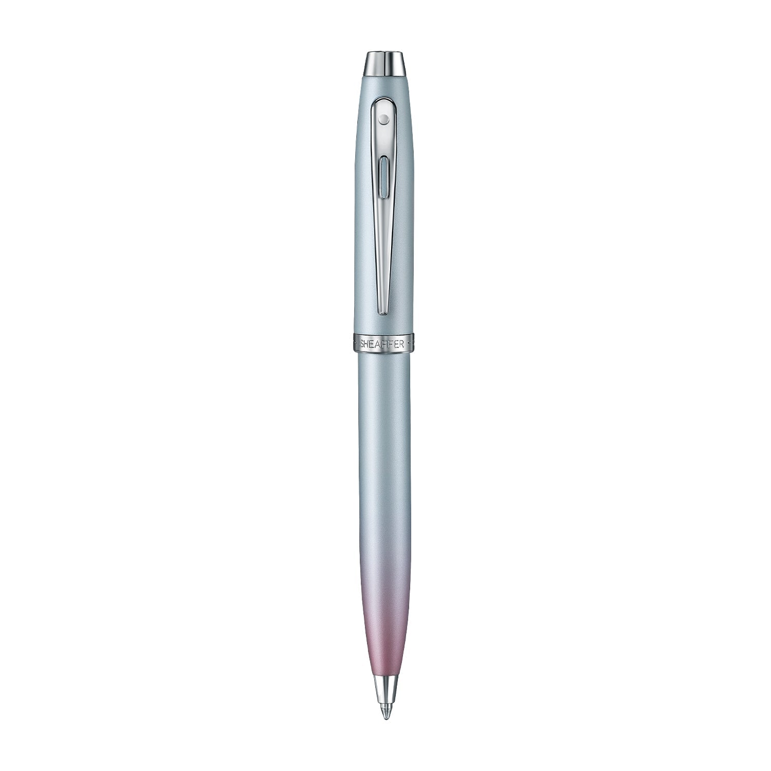 Sheaffer Gift Set ft. Expressions 100 9376 Blue and Pink Pearlised Gradient Ballpoint Pen with Chrome-plated Trims and Genuine Leather Wallet