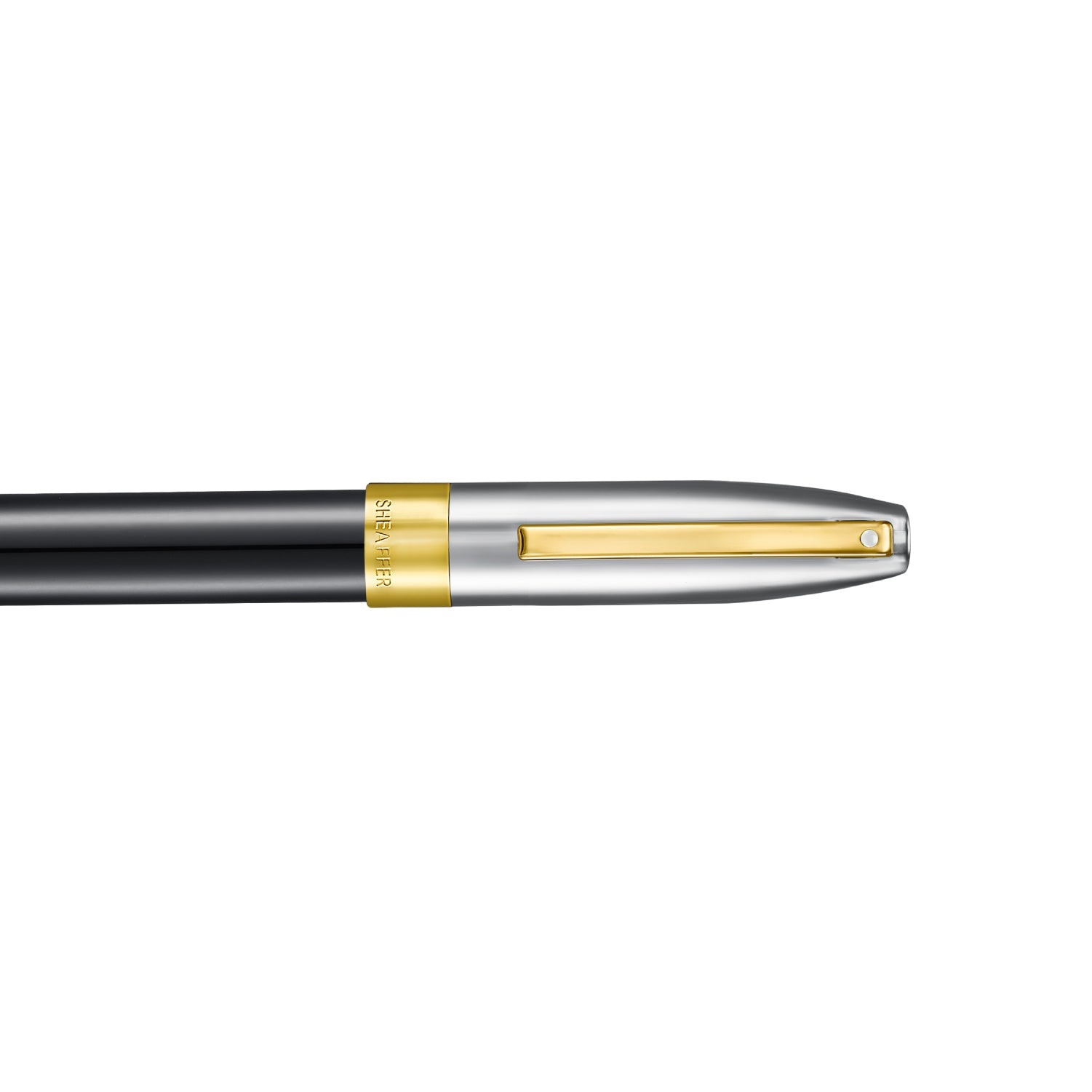 Sheaffer Legacy 9065 Glossy Black and Chrome Bi-color Fountain Pen with 14K PVD Gold-Plated, Stainless Steel Inlaid Nib and Trims